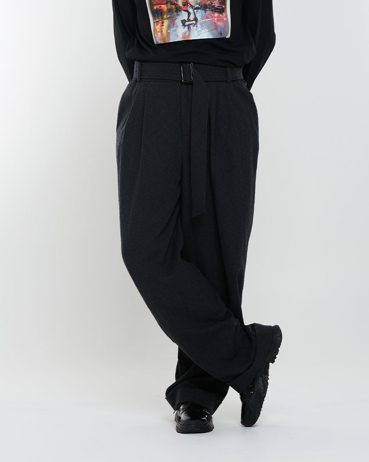 와이쏘씨리얼즈(WHYSOCEREALZ) Skaters New Wide Pants (slub black)