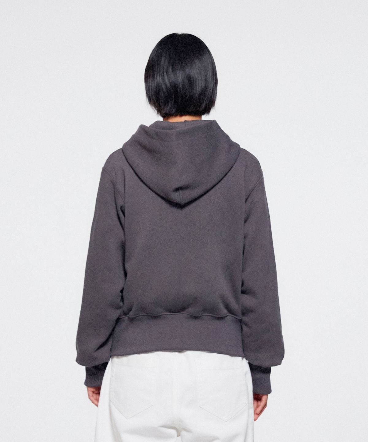 이알에이(ERA) UNISEX ERA HEAVY HOODED ZIP-UP - STONE GRAY