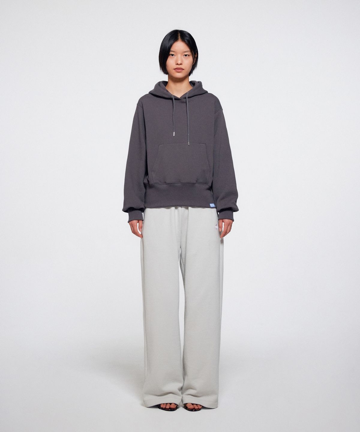 이알에이(ERA) UNISEX ERA HEAVY HOODED ZIP-UP - STONE GRAY
