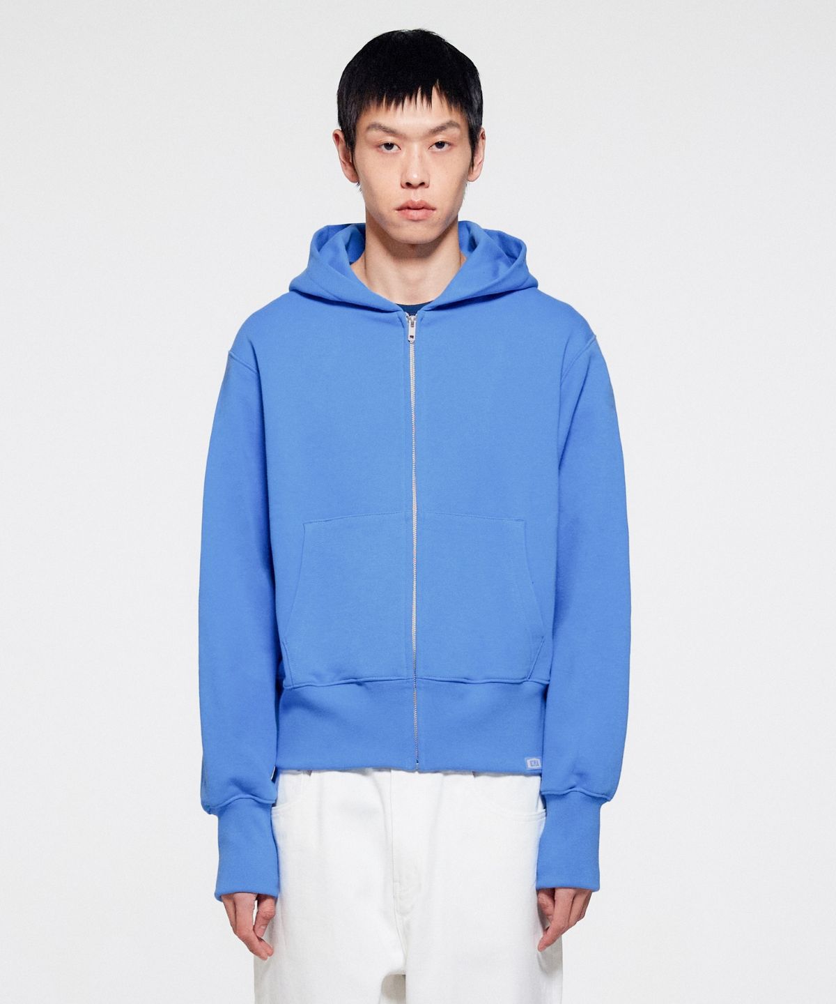 이알에이(ERA) UNISEX ERA HEAVY HOODED ZIP-UP - BLUE