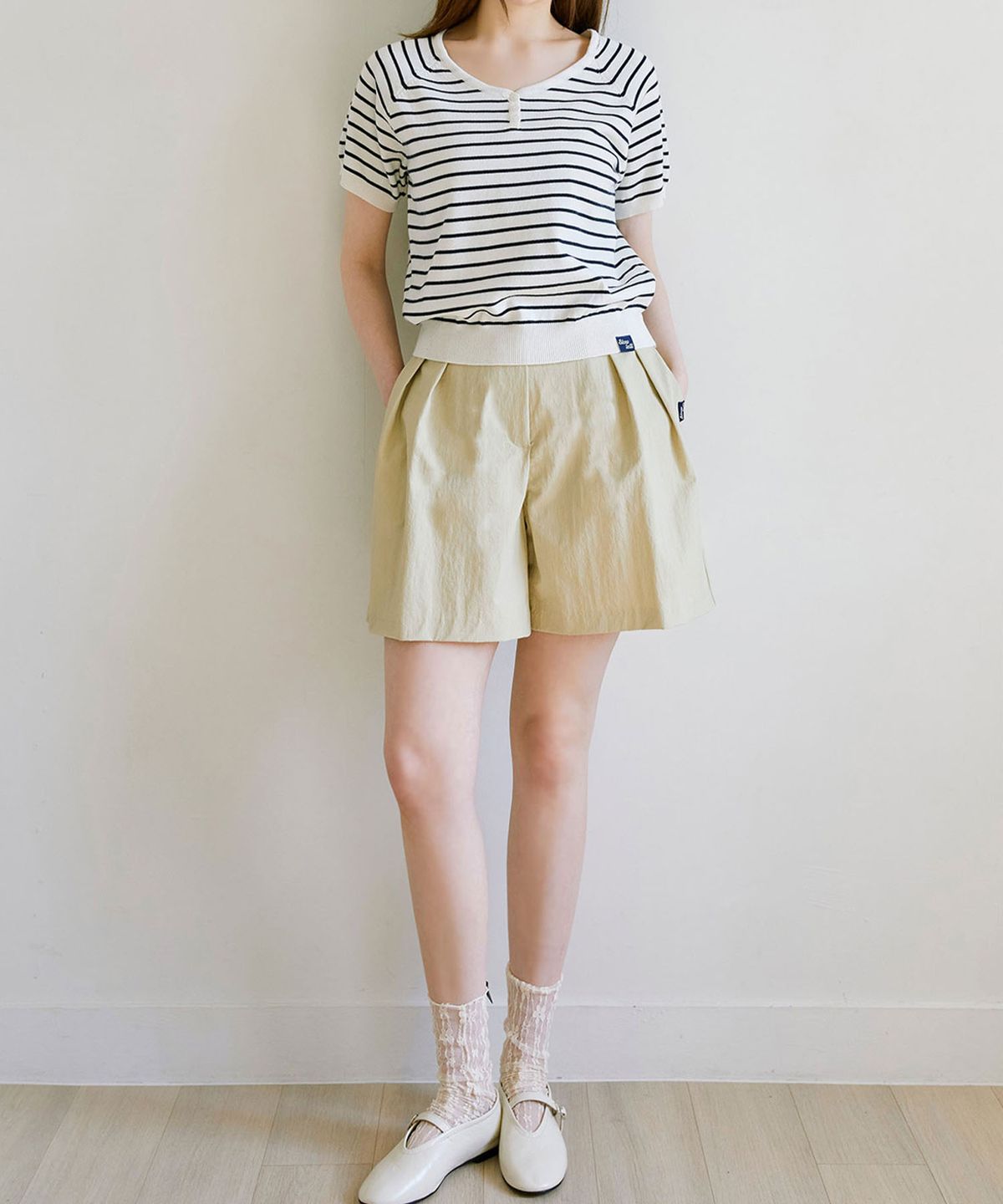 슬로우롤리(SLOWLOLLI) Pintuck short pants_3 Colors
