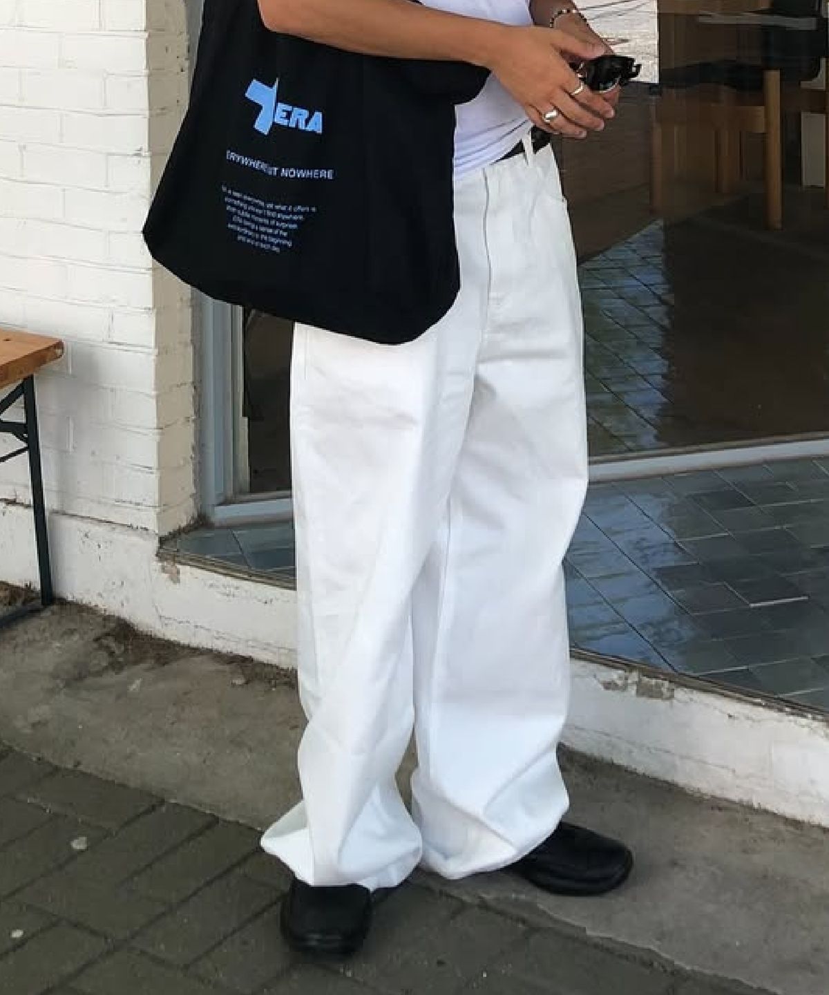 이알에이(ERA) MEN ERA WIDE FIT DENIM PANTS - WHITE