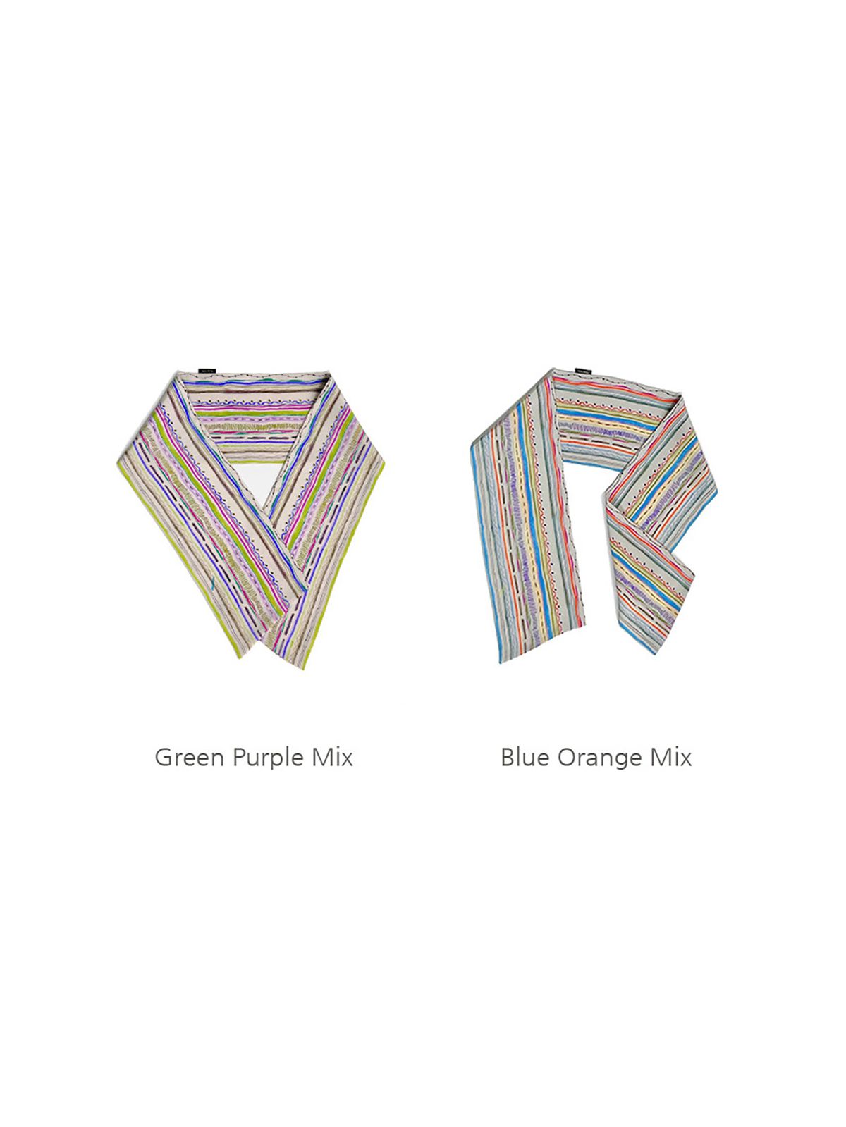 마레트라(MARAETHRA) Groovy Doodle Wide Silk Tie Scarf 그루비 두들 와이드 실크 타이 스카프