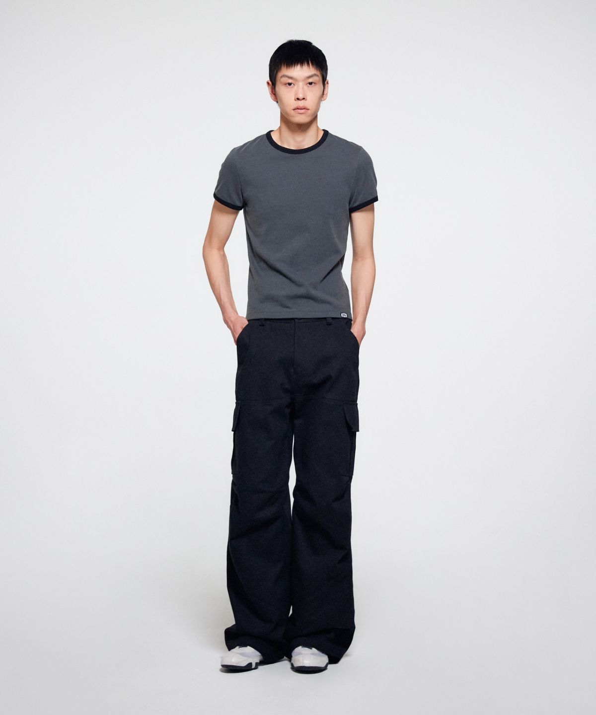 이알에이(ERA) MEN COLOR EDGE SLIM T - GRAY BLACK