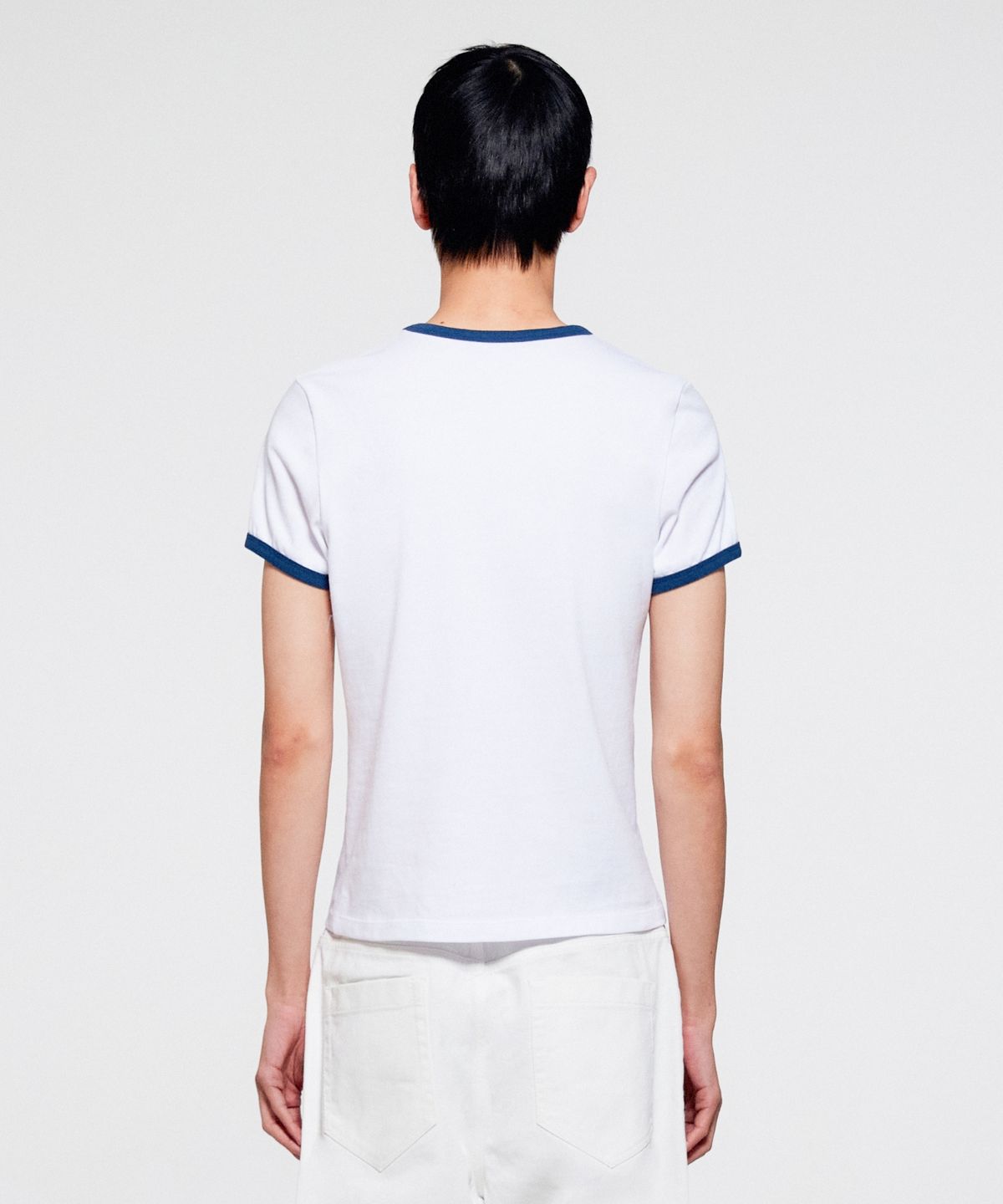이알에이(ERA) MEN COLOR EDGE SLIM T - WHITE BLUE