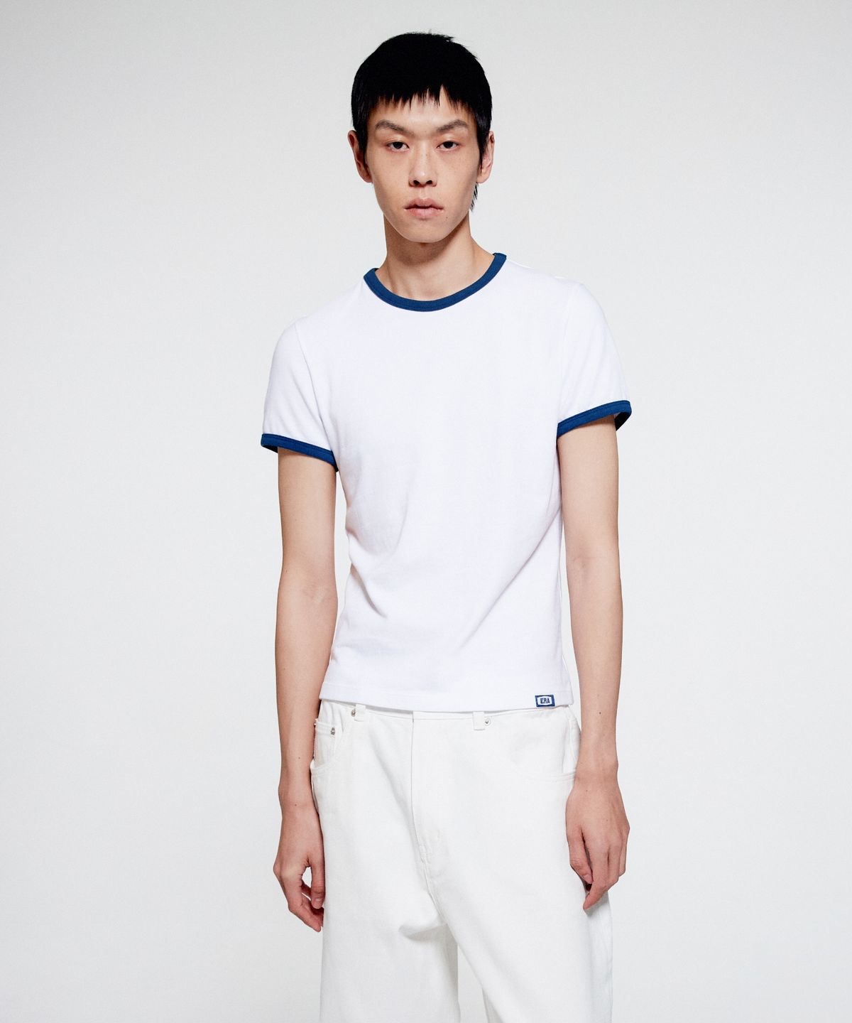 이알에이(ERA) MEN COLOR EDGE SLIM T - WHITE BLUE
