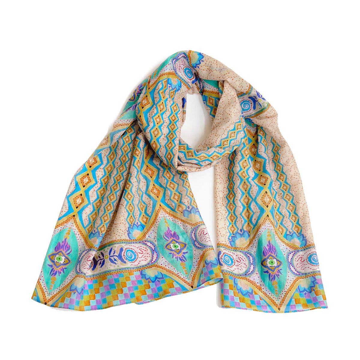 마레트라(MARAETHRA) Third Eye Palace Silk Cotton Long Scarf 써드 아이 팔라스 실크 코튼 롱 스카프