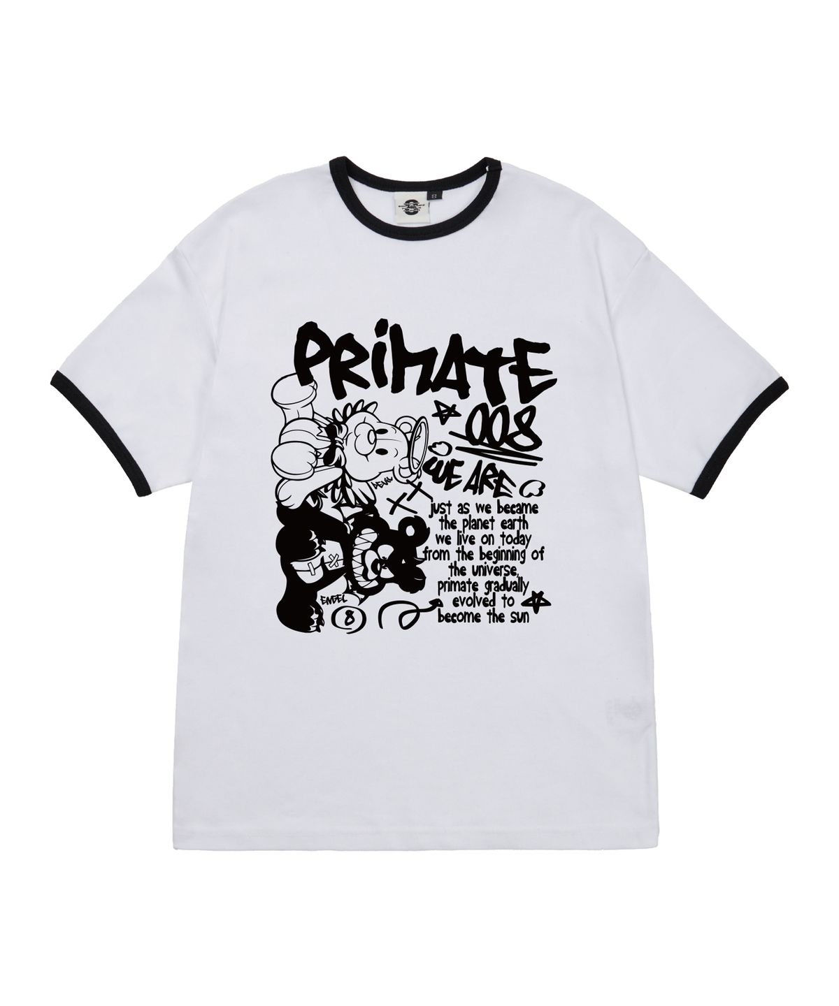 프라임에이트(PRIMATE) ANGELDEM 여성 후라이스 링거 반팔티셔츠 5 COLORS