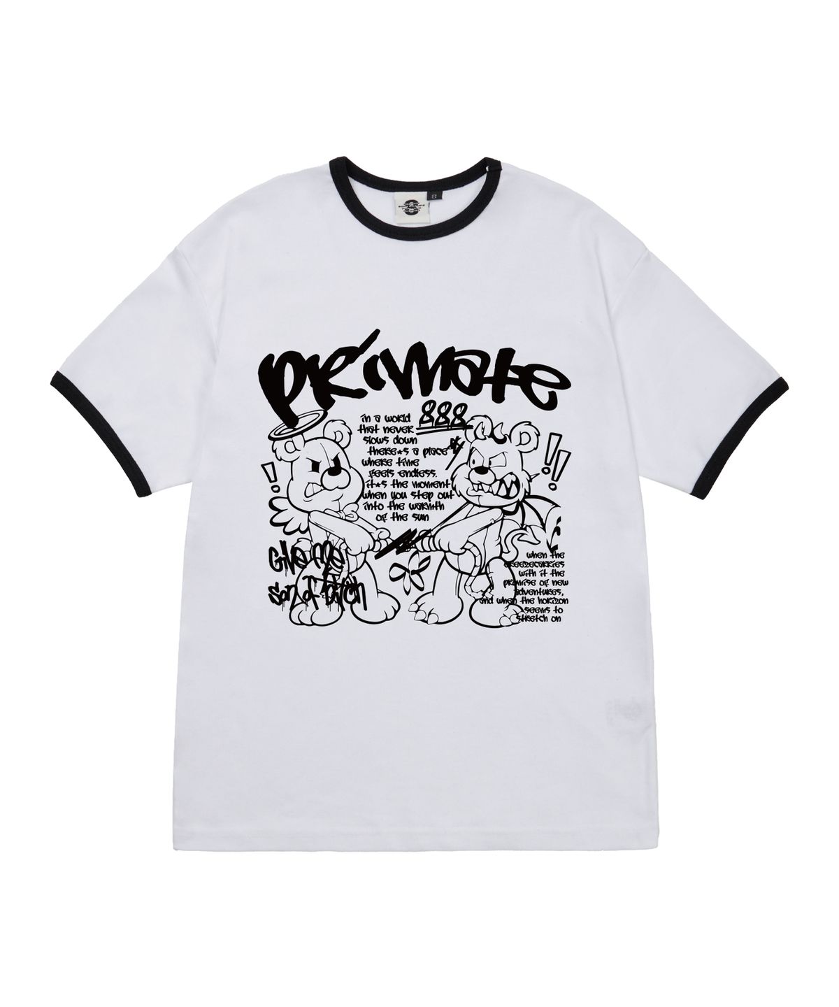 프라임에이트(PRIMATE) PUNKANGEL 여성 후라이스 링거 반팔티셔츠 5 COLORS