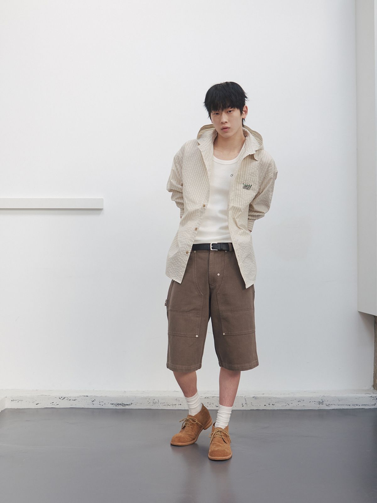 기준 맨(KIJUN MEN) Rivet Edge Bermuda Shorts Brown