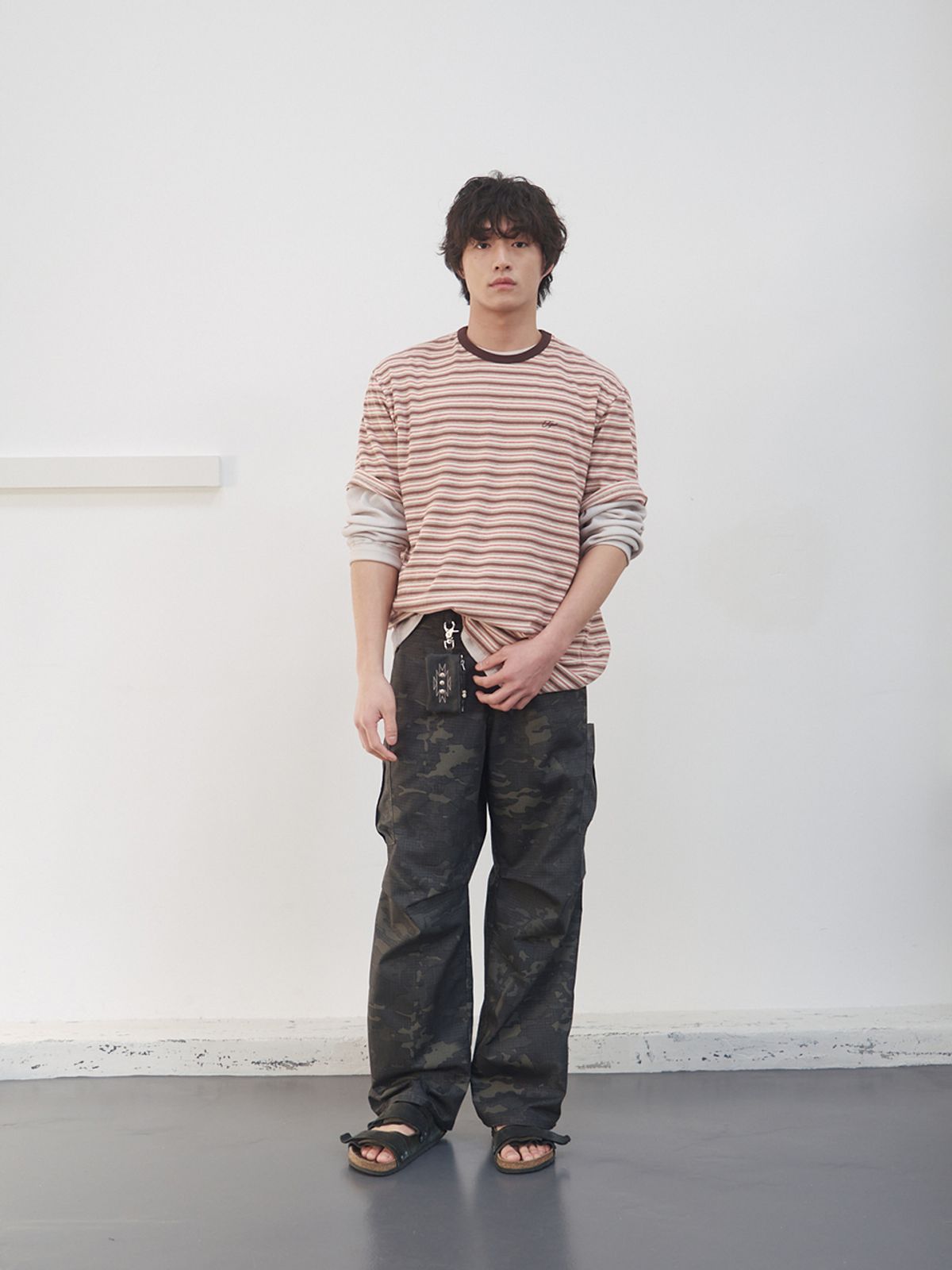 기준 맨(KIJUN MEN) Fresh Border Tee Brown