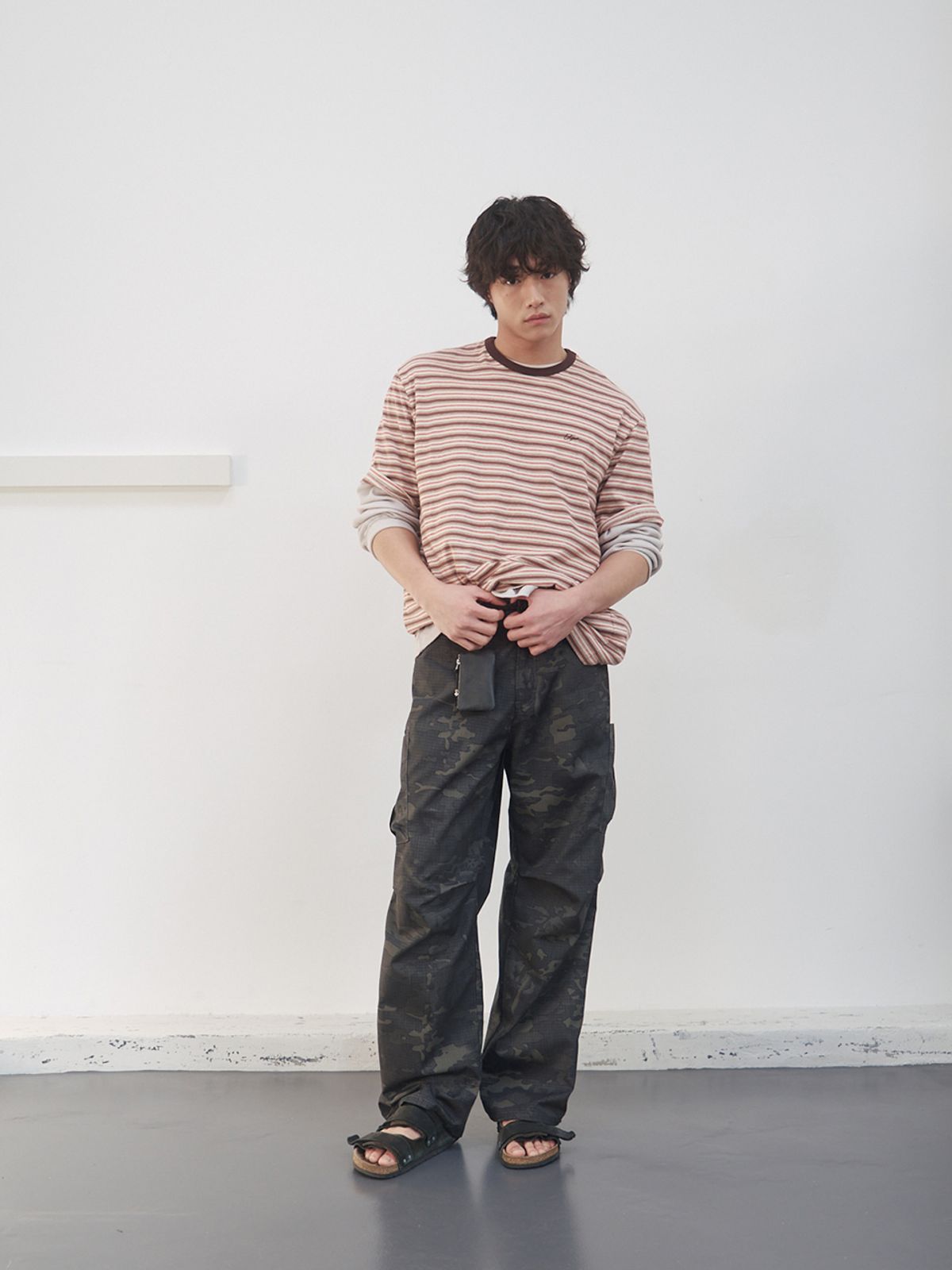 기준 맨(KIJUN MEN) Fresh Border Tee Brown
