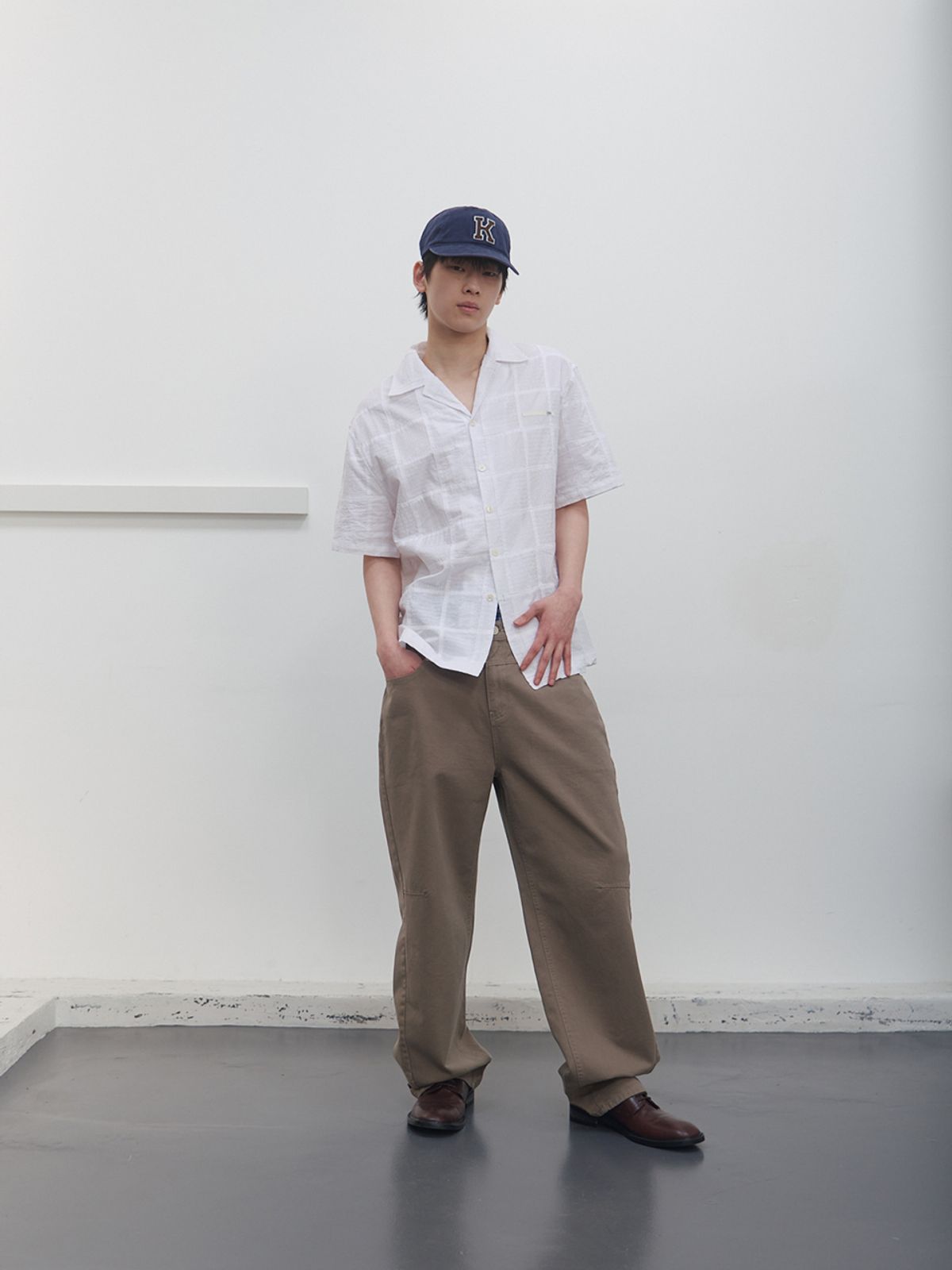 기준 맨(KIJUN MEN) Patchwork Havana Shirt White