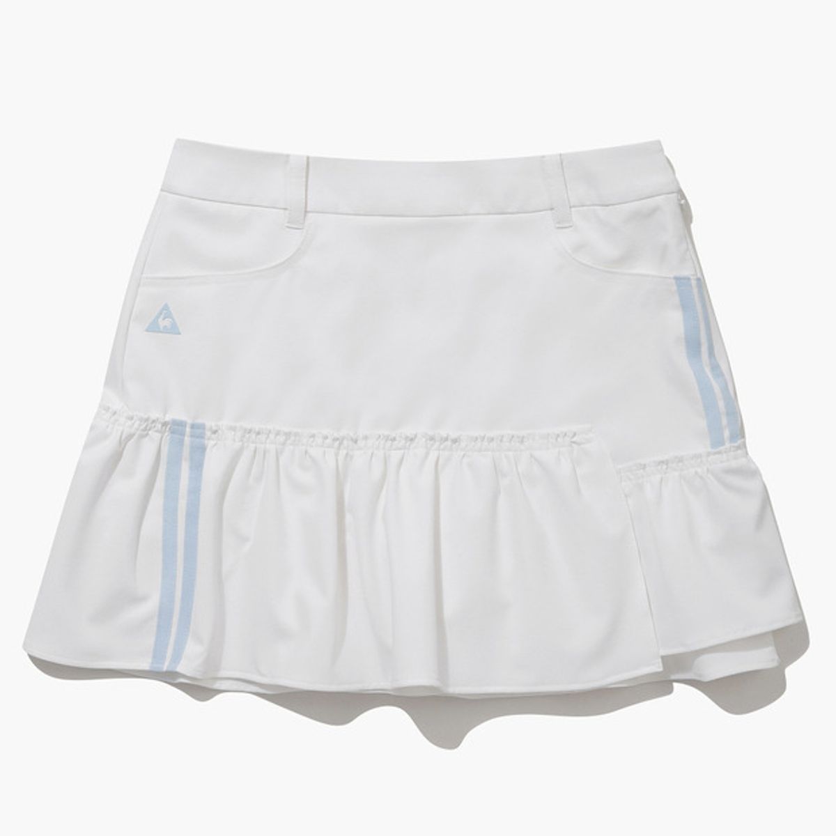 르꼬끄 골프(LECOQ GOLF) 여성 라인 포인트 변형 티어드 스커트 (GQ122LSK35)