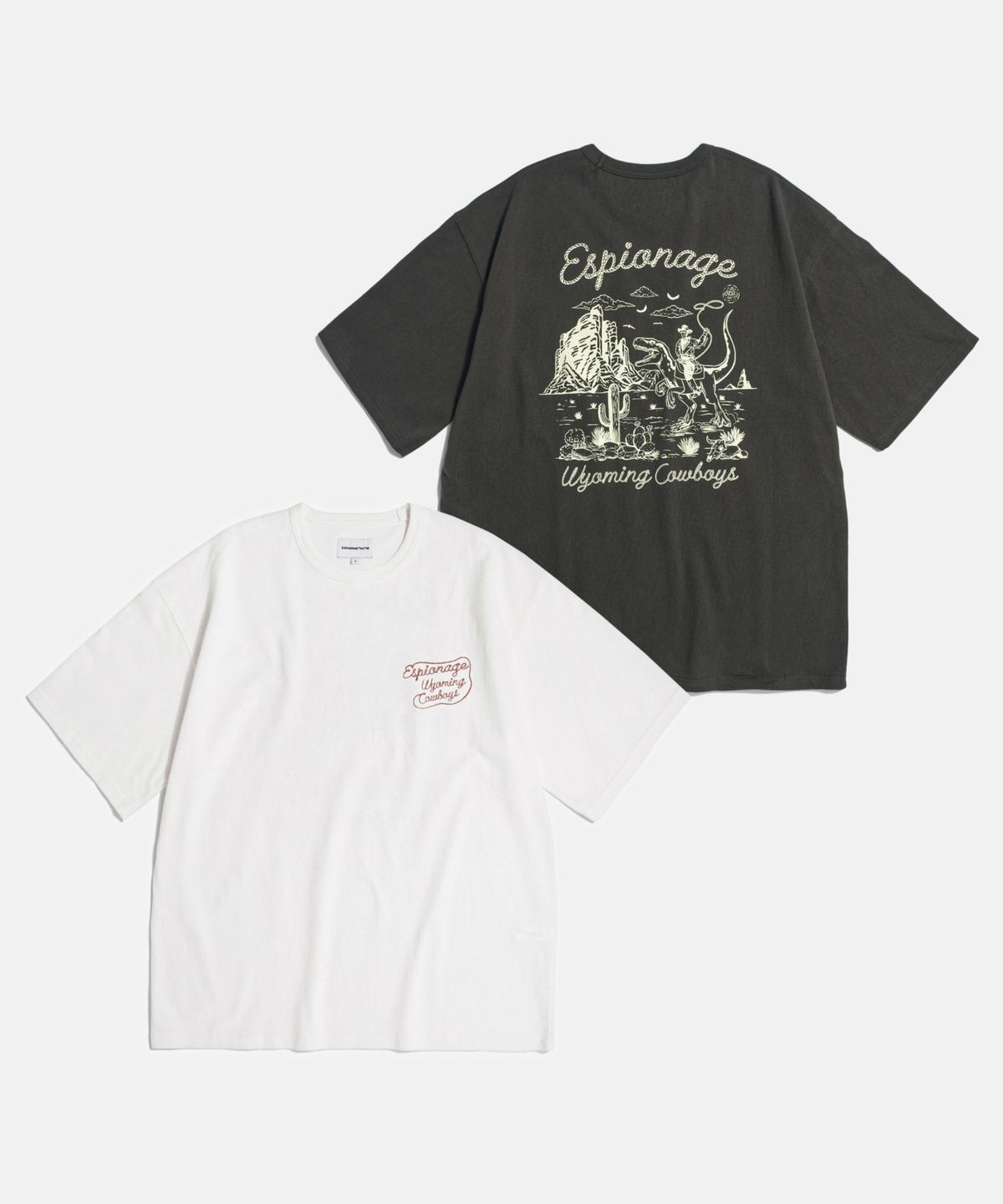 에스피오나지(ESPIONAGE) Wyoming Cowboys Heavyweight Tee Vintage Black