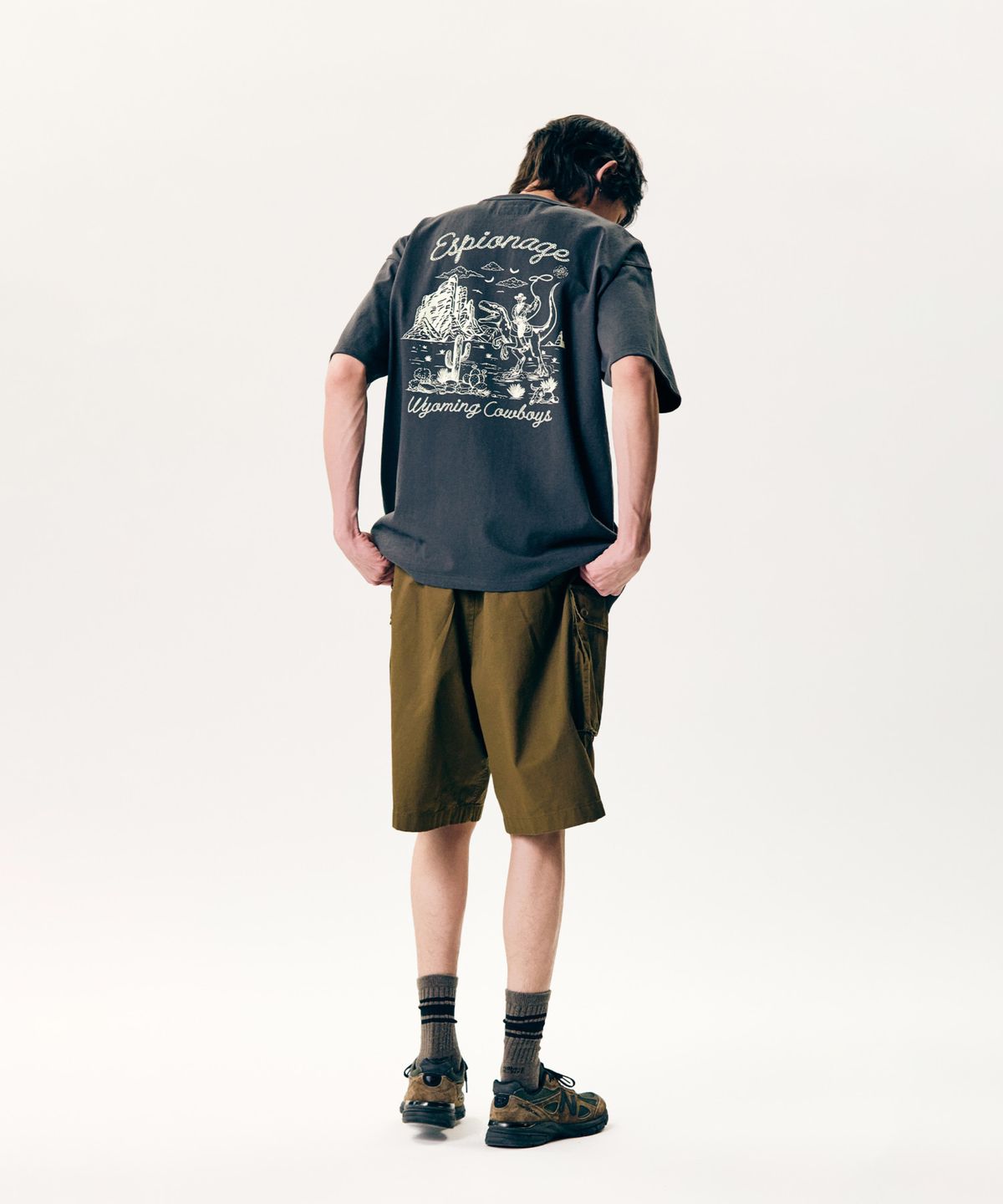 에스피오나지(ESPIONAGE) Wyoming Cowboys Heavyweight Tee Vintage Black