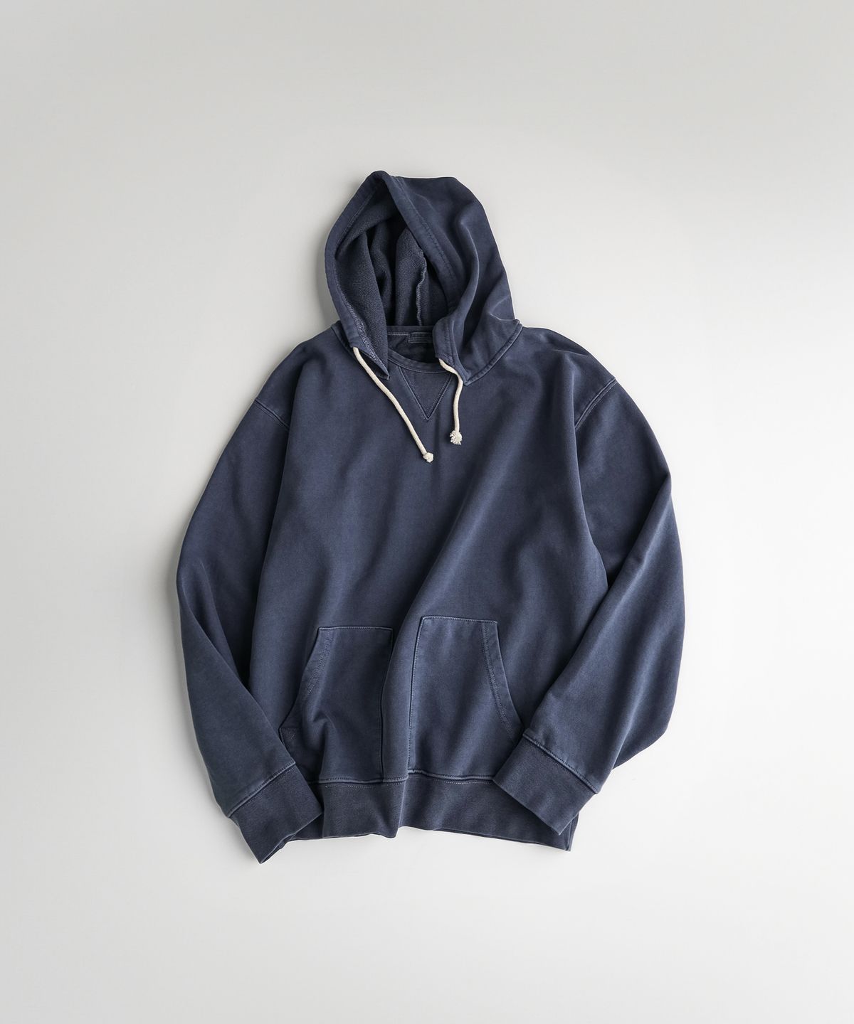 비헤비어(BEHEAVYER) DYED AFTER HOODIE purple navy