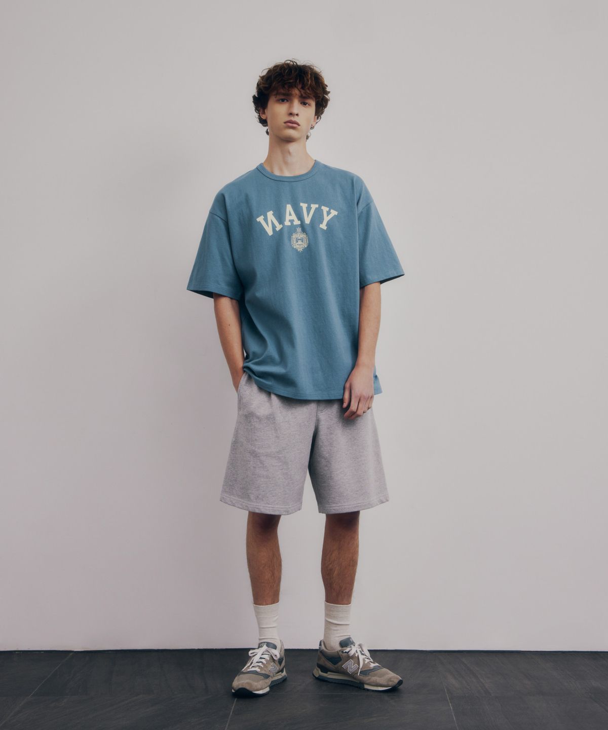 에스피오나지(ESPIONAGE) NAVAL Academy Heavyweight Tee Faded Blue