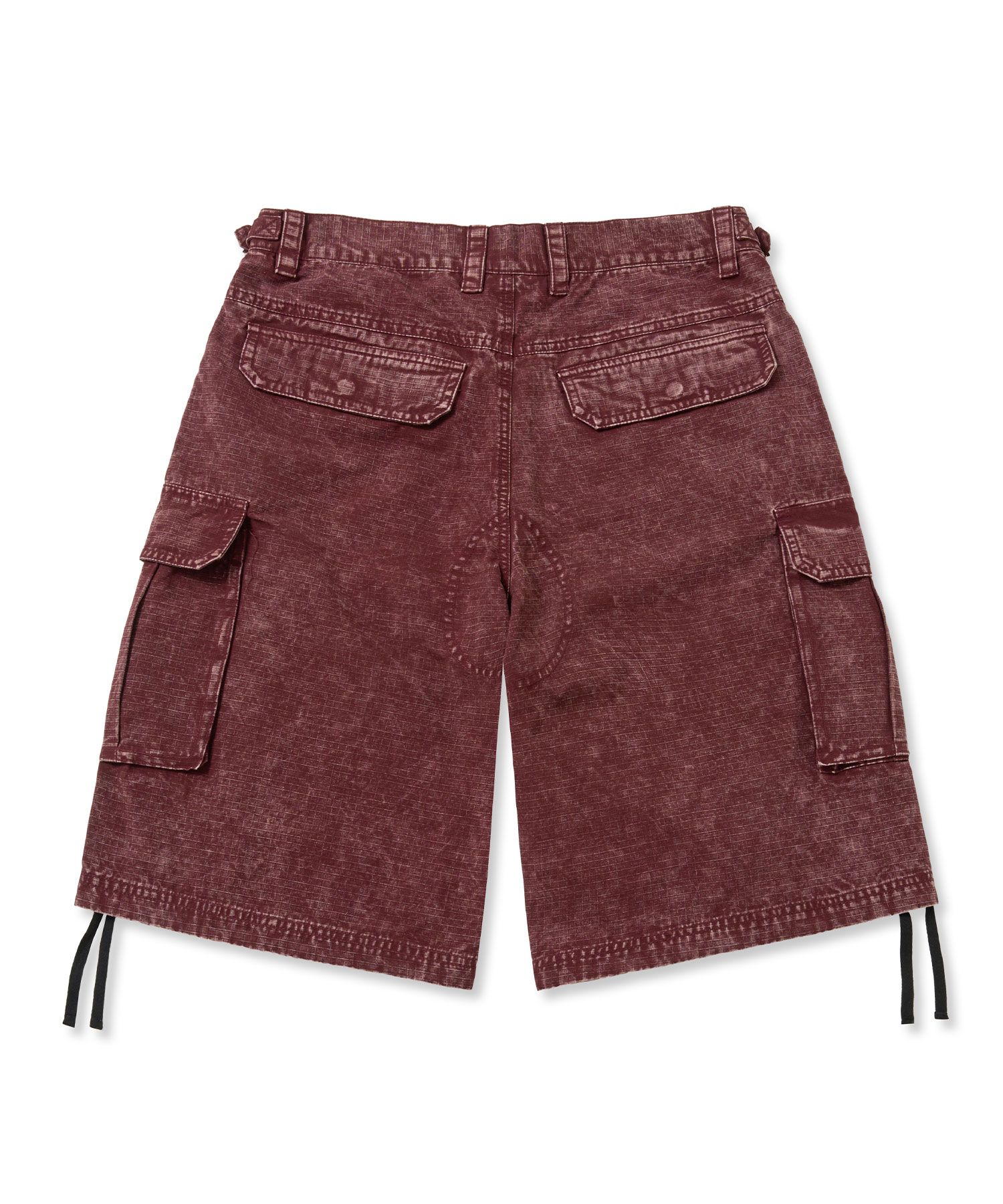 MUSINSA | BROWNBREATH WASHED COMPOUND CARGO SHORTS - BURGUNDY