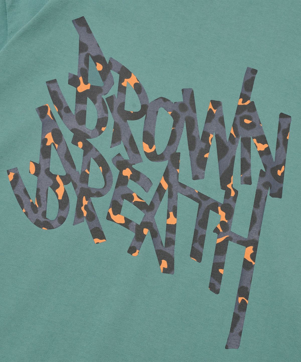 브라운브레스(BROWNBREATH) LEOPARD TAG TEE - BLUE GREEN