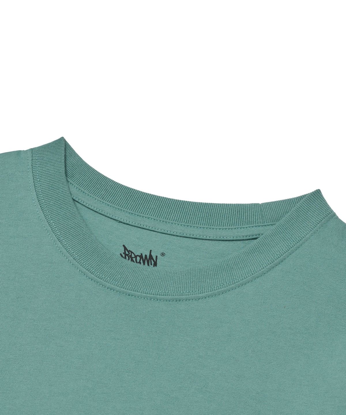 브라운브레스(BROWNBREATH) LEOPARD TAG TEE - BLUE GREEN