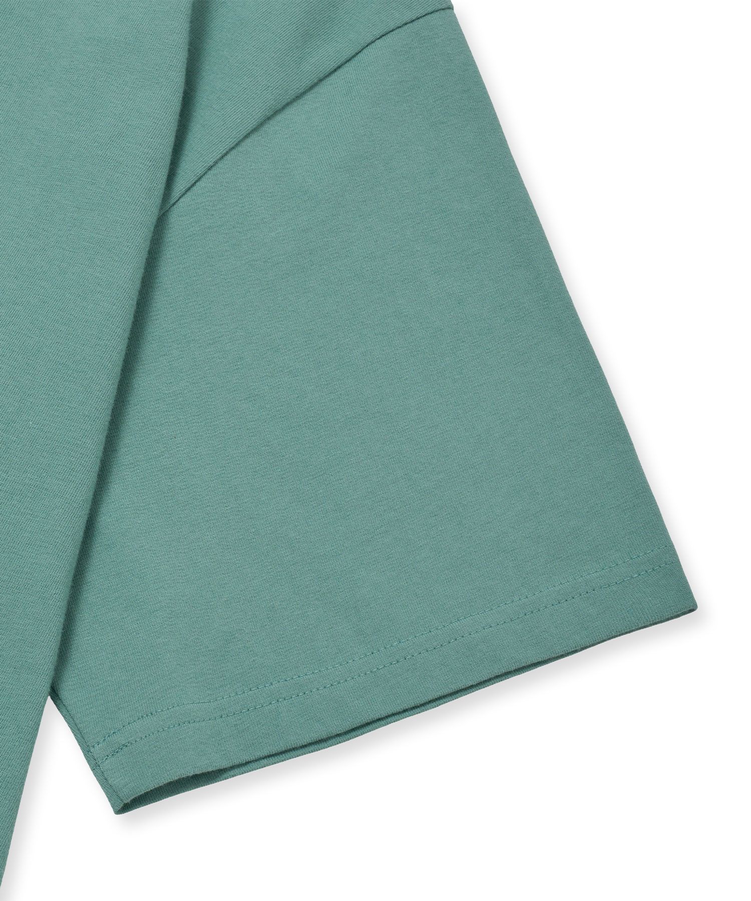 MUSINSA | BROWNBREATH LEOPARD TAG TEE - BLUE GREEN
