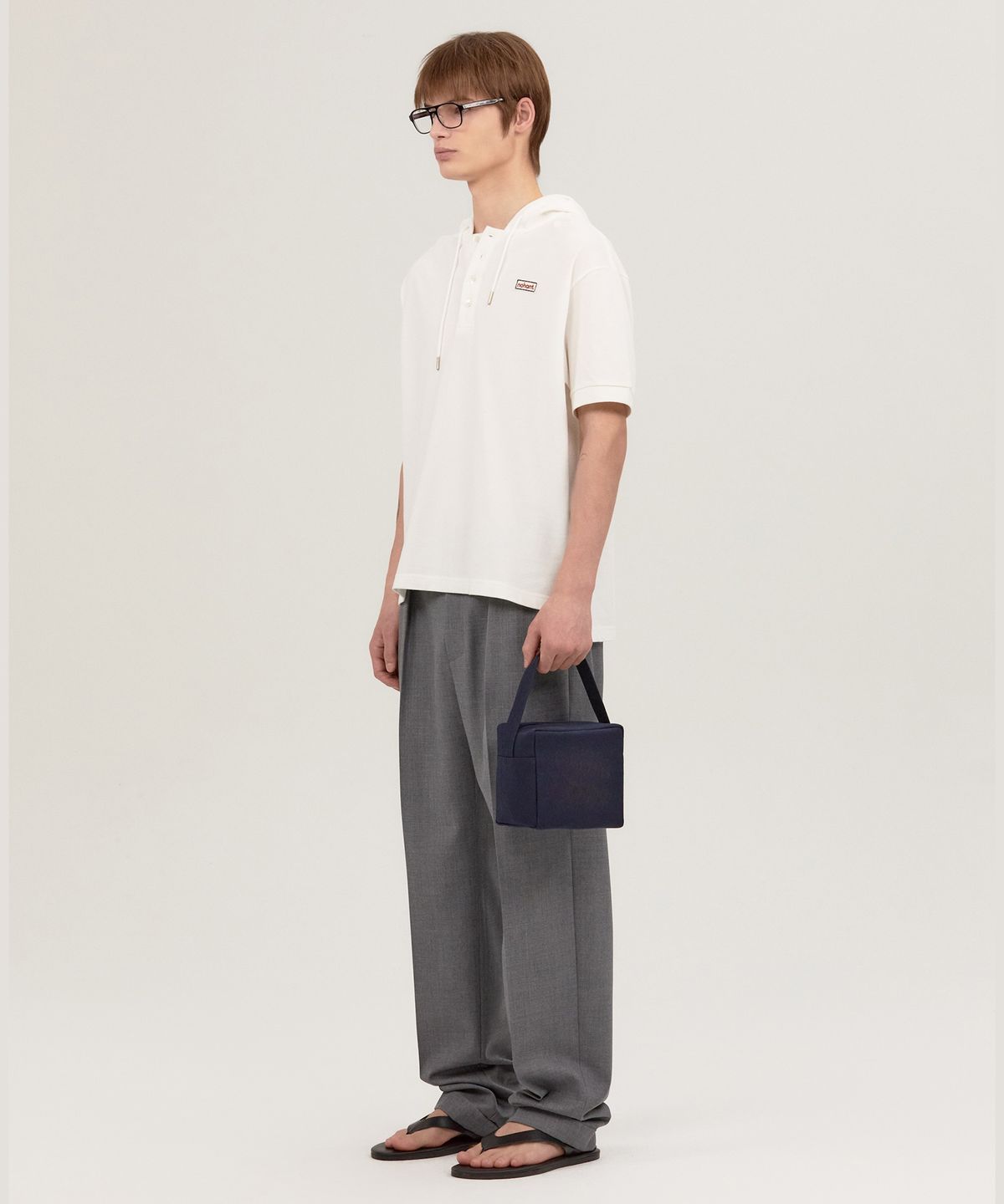 노앙(NOHANT) PK SHORT SLEEVE HOODIE WHITE