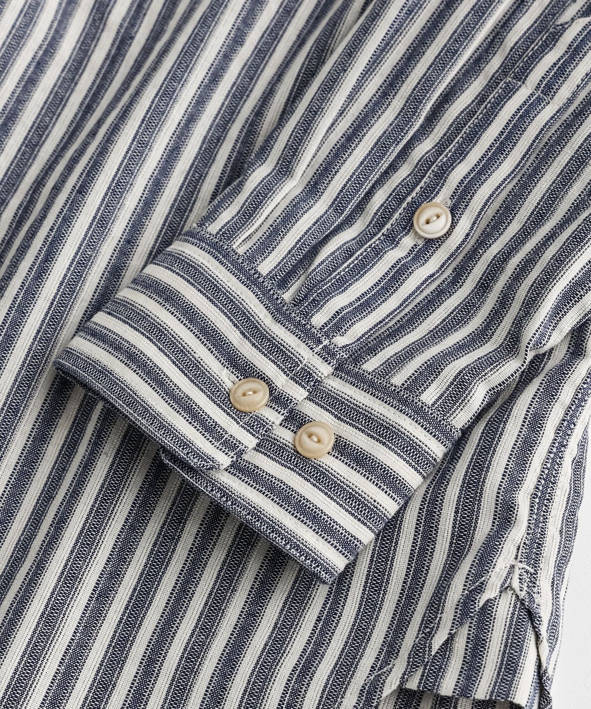 비헤비어(BEHEAVYER) C/P OFFICER B.D SHIRTS blue stripe