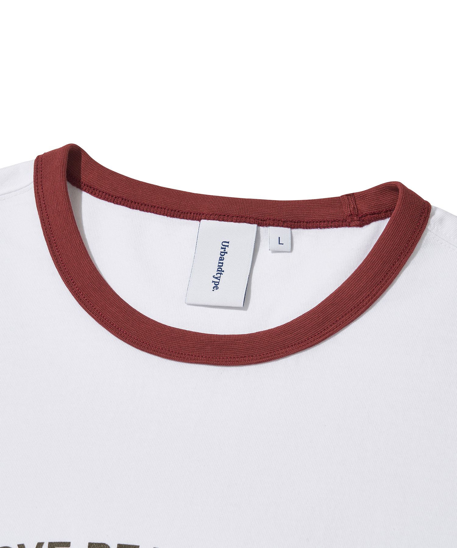MUSINSA | URBANDTYPE Serenity Color Ringer T-Shirt_Red