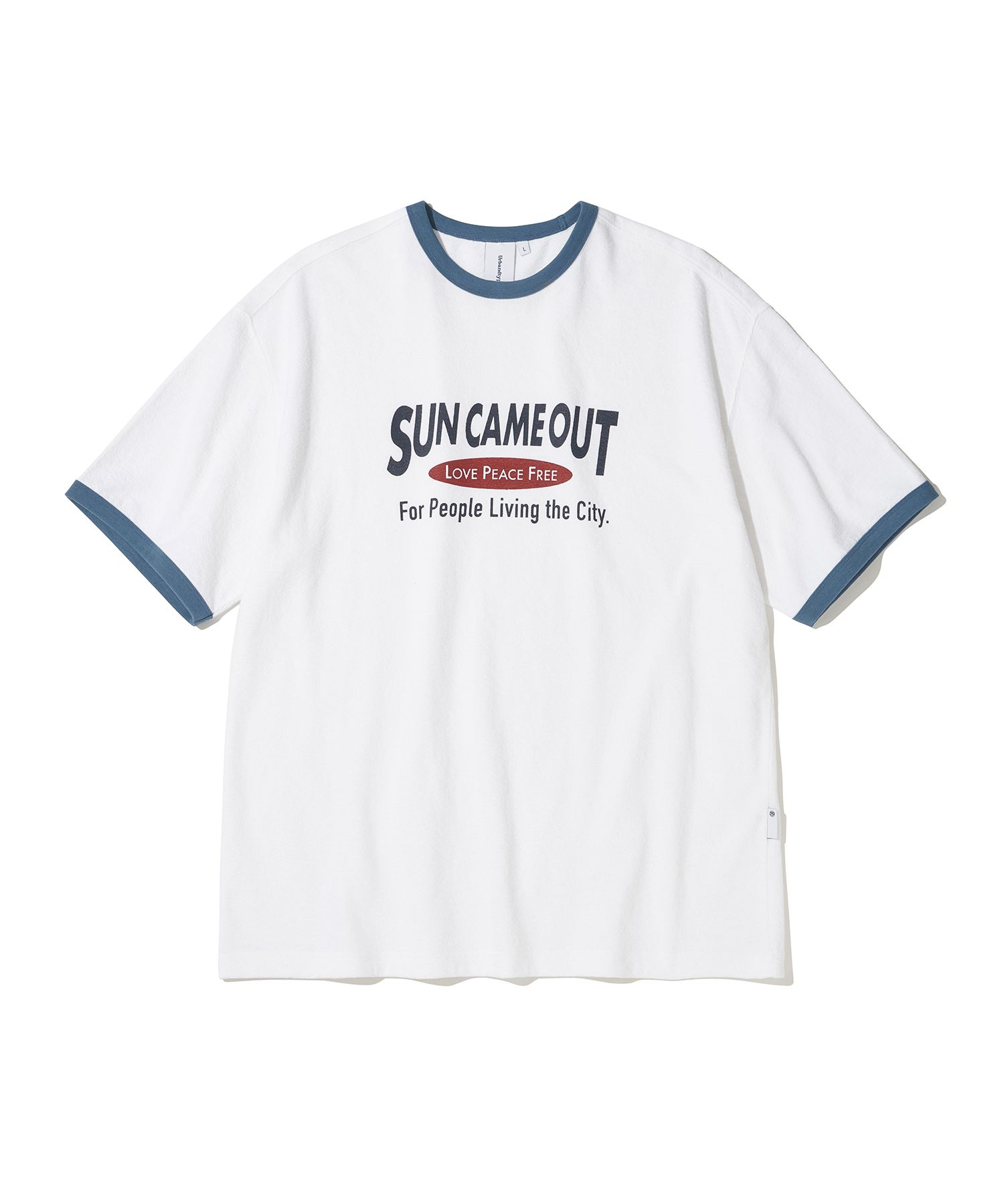 ★Urbandtype.★ Sun Out Lettering Terry Ringer T-Shirt Blue MUSINSA公式 | URBANDTYPE Sun Out Lettering Terry Ringer T