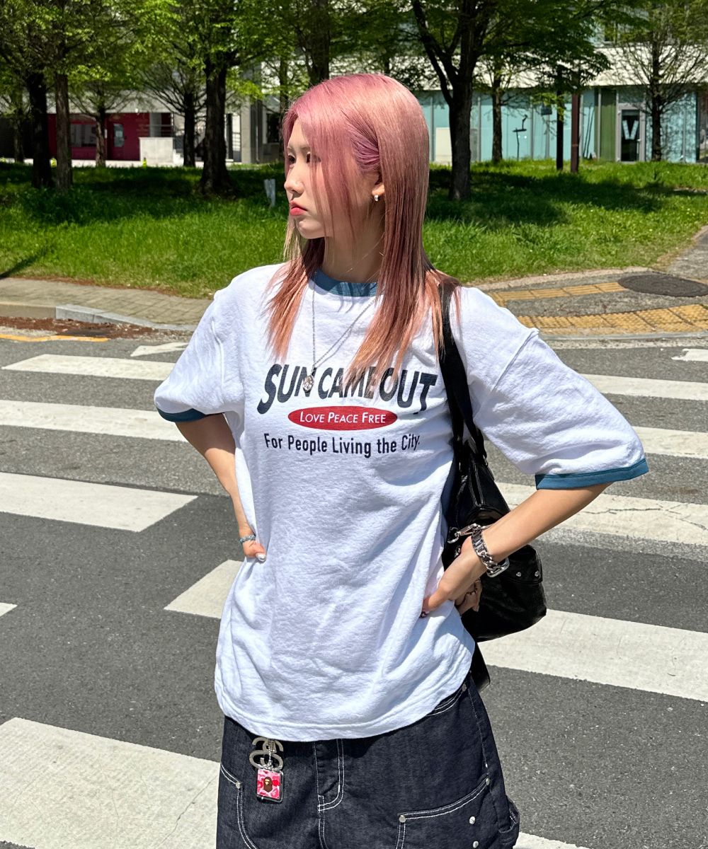 ★Urbandtype.★ Sun Out Lettering Terry Ringer T-Shirt Red U MUSINSA | URBANDTYPE Sun Out Lettering Terry Ringer T-Shirt_Red