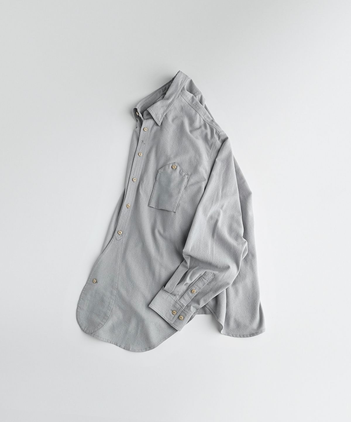 비헤비어(BEHEAVYER) NEPPED OFFICER B.D SHIRTS slate blue