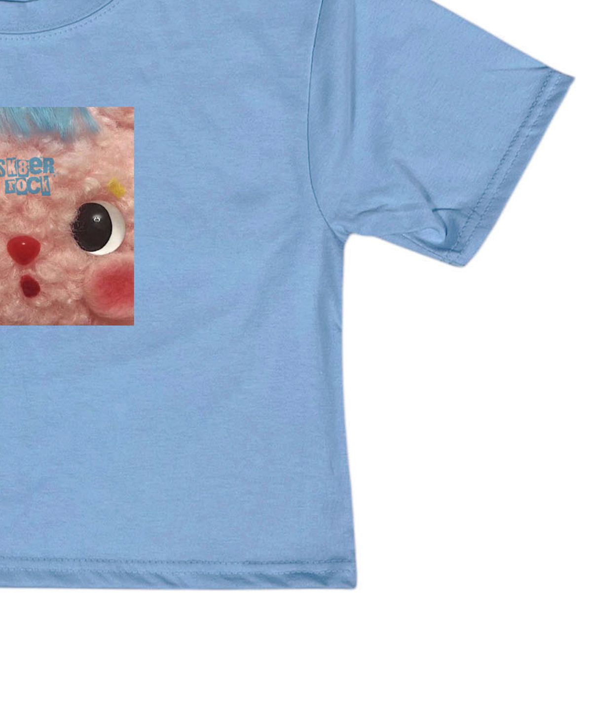 스케이터락(SK8ER ROCK) Zoom In Crop T-Shirt ((light blue))