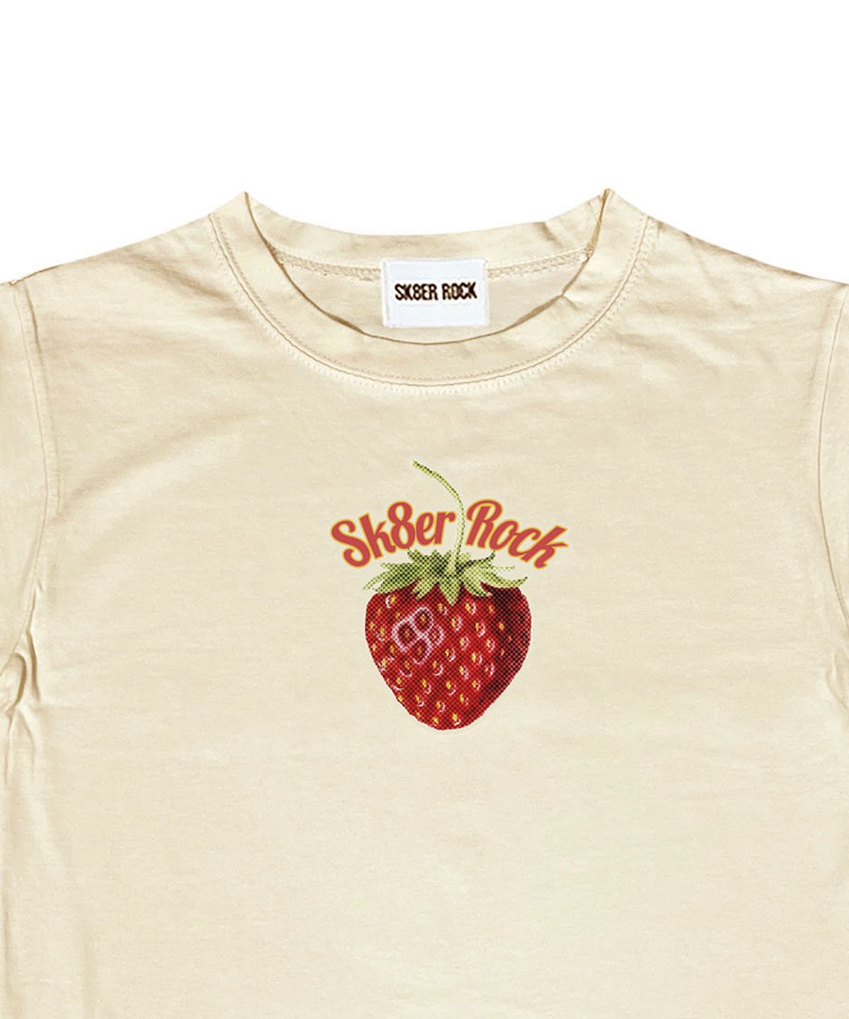 스케이터락(SK8ER ROCK) Strawberry Crop T-Shirt ((cream))