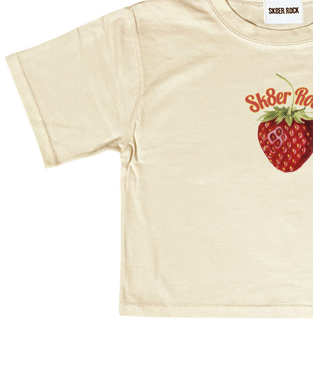 스케이터락(SK8ER ROCK) Strawberry Crop T-Shirt ((cream))