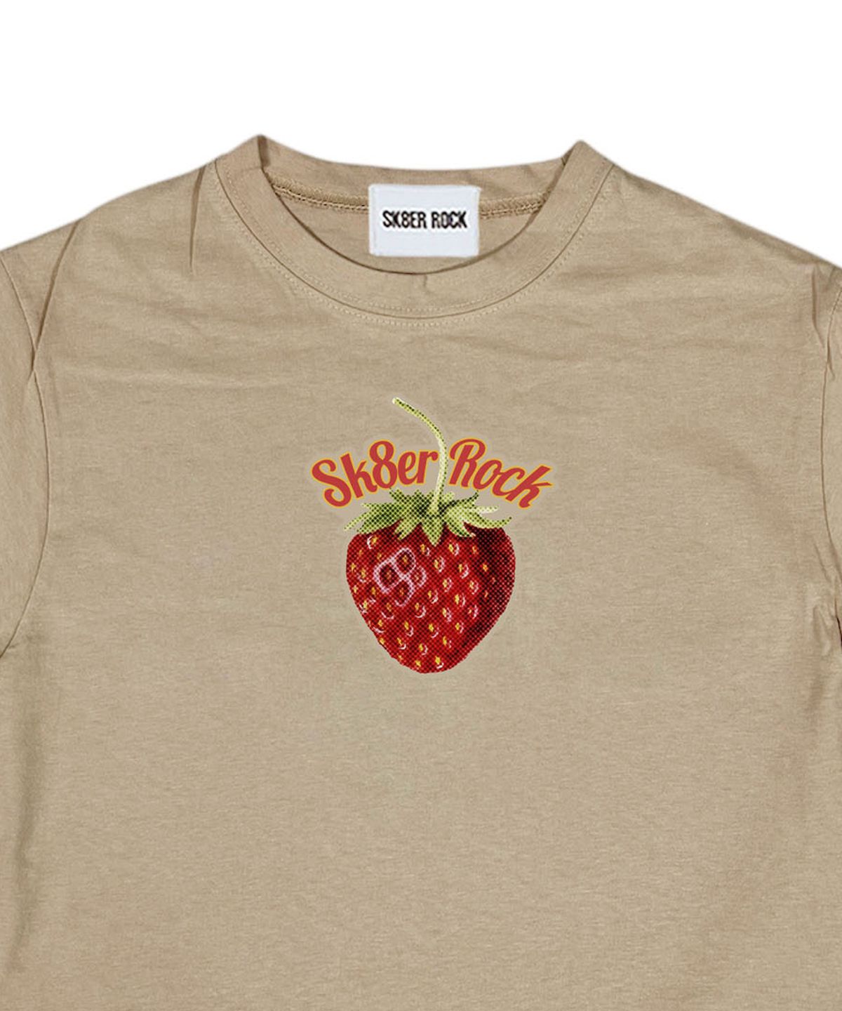 스케이터락(SK8ER ROCK) Strawberry Crop T-Shirt ((beige))