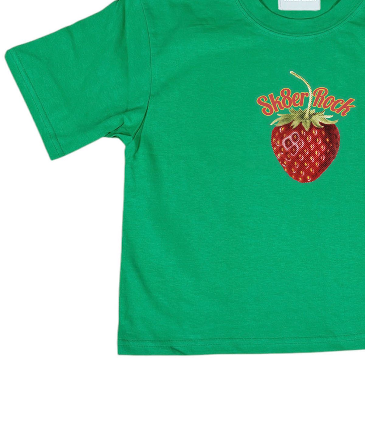 스케이터락(SK8ER ROCK) Strawberry Crop T-Shirt ((green))