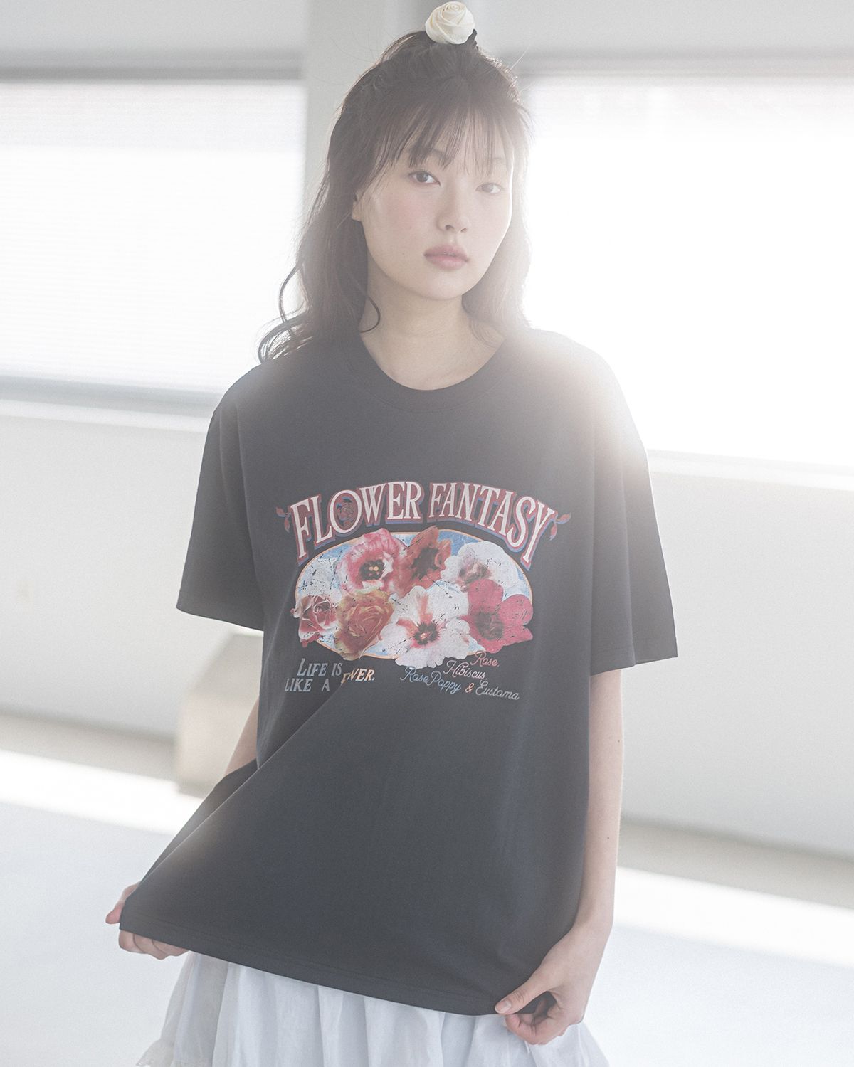 해비즘(HAVISM) FLOWER FANTASY S/S TEE(CHARCOAL)