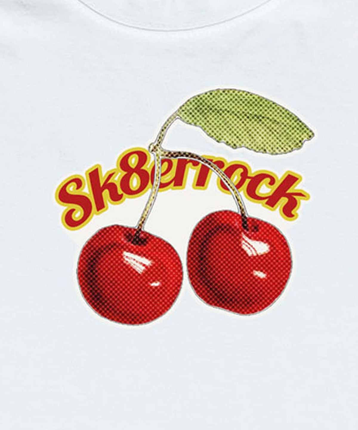 스케이터락(SK8ER ROCK) Cherry Crop T-Shirt ((white))