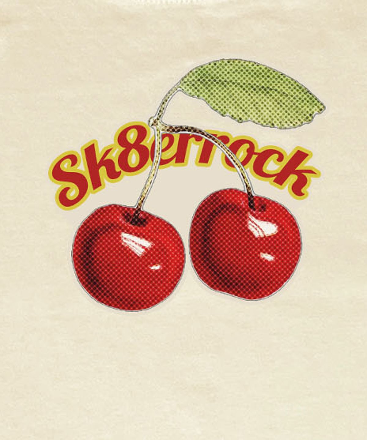스케이터락(SK8ER ROCK) Cherry Crop T-Shirt ((cream))