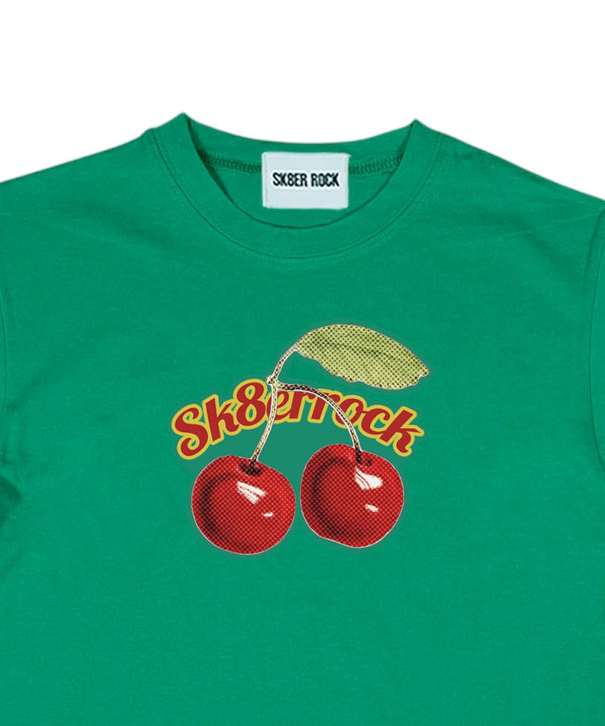 스케이터락(SK8ER ROCK) Cherry Crop T-Shirt ((dark green))
