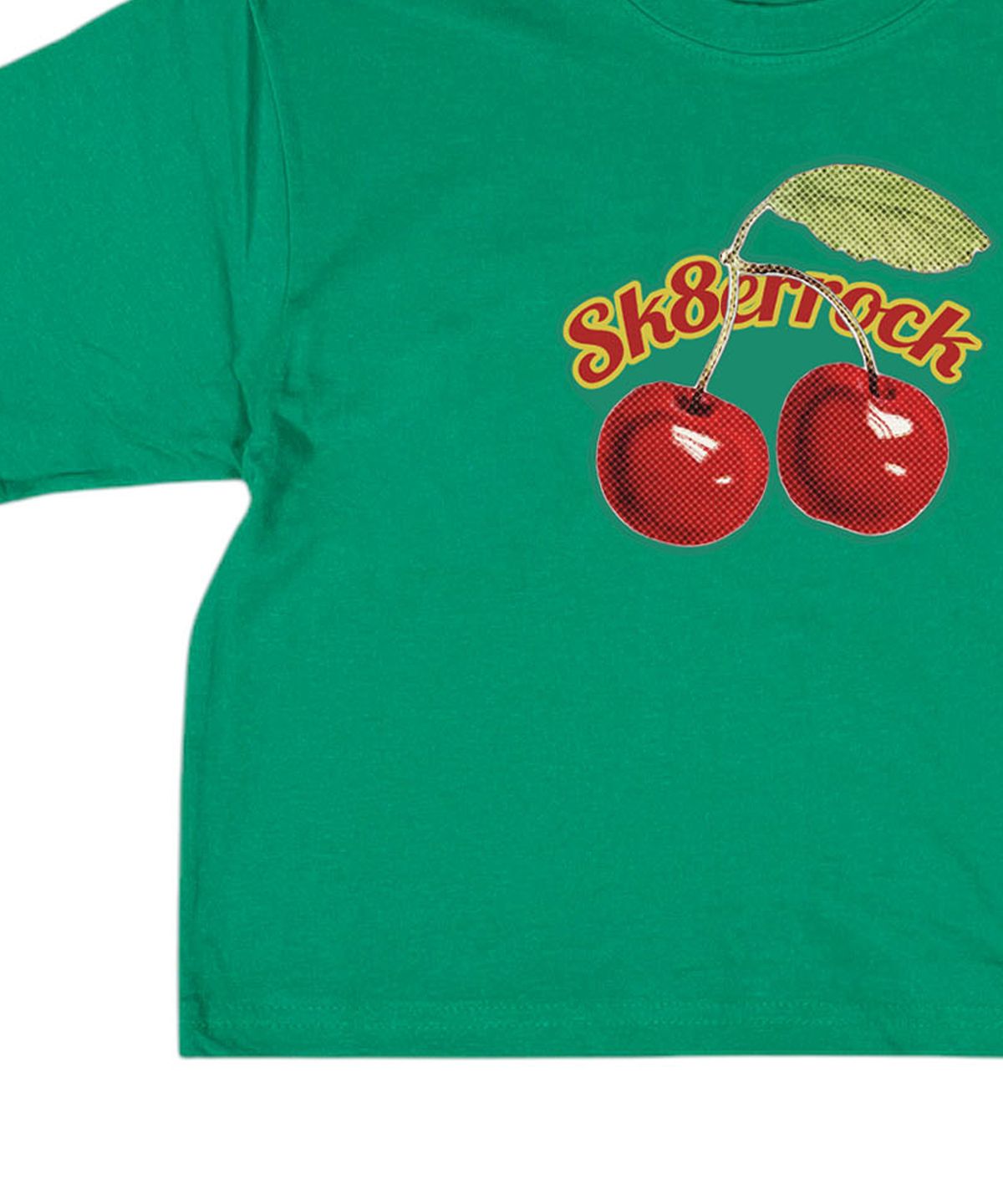 스케이터락(SK8ER ROCK) Cherry Crop T-Shirt ((dark green))