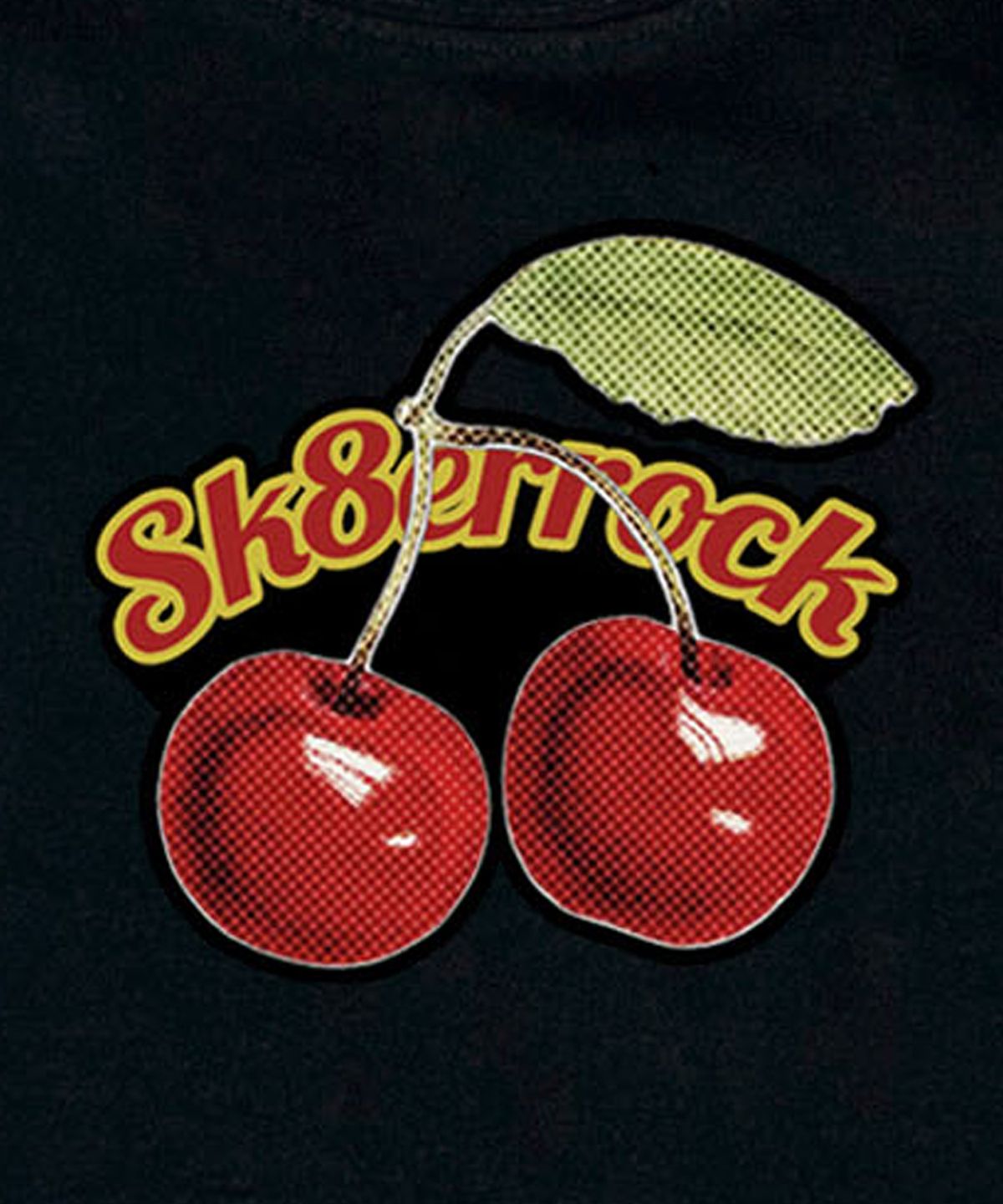 스케이터락(SK8ER ROCK) Cherry Crop T-Shirt ((black))