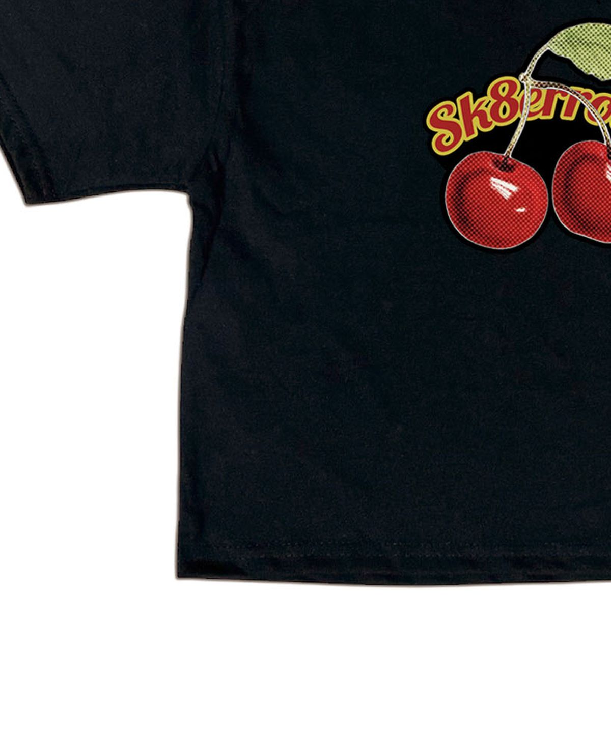 스케이터락(SK8ER ROCK) Cherry Crop T-Shirt ((black))
