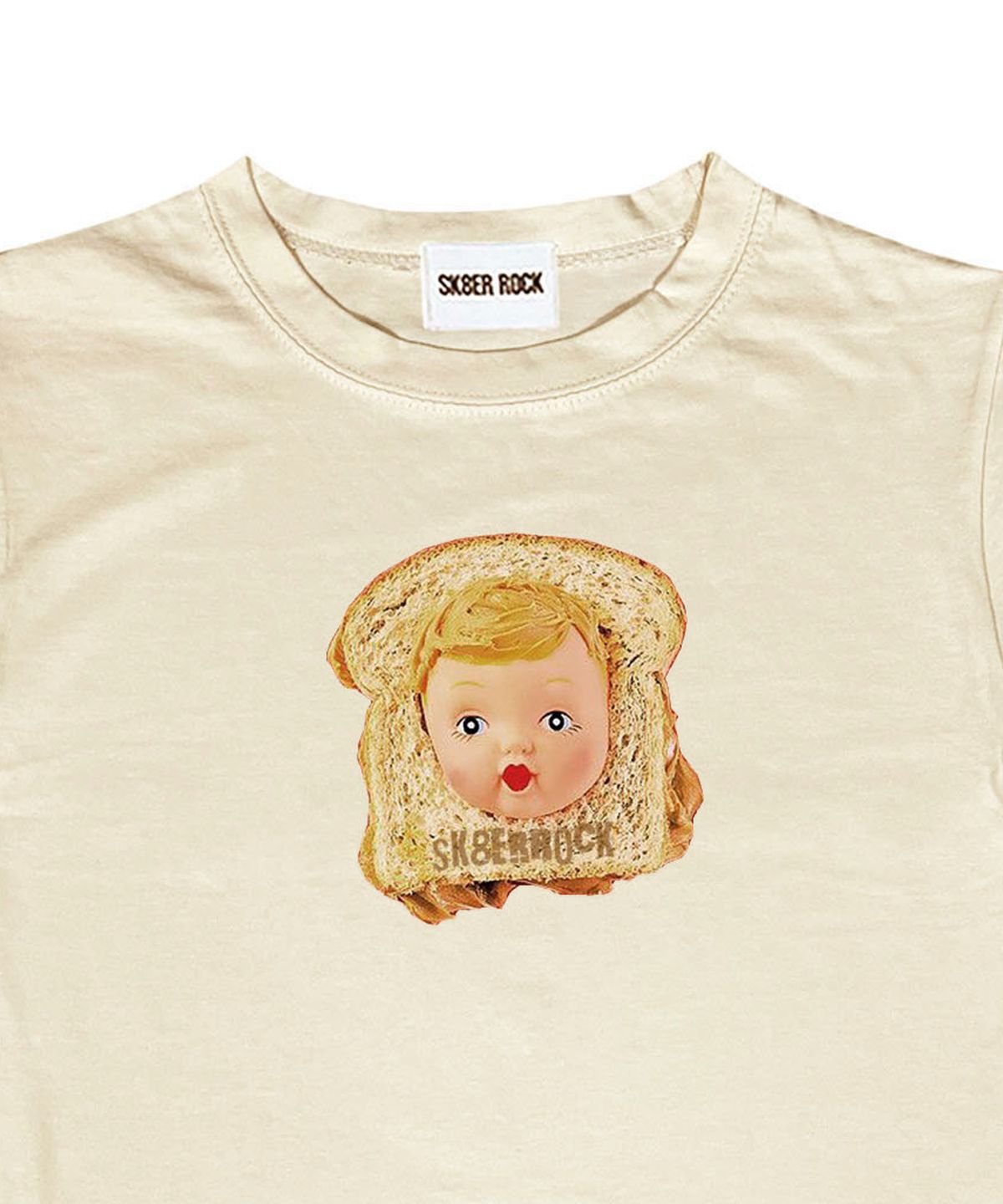 스케이터락(SK8ER ROCK) Toast Crop T-shirt ((cream))
