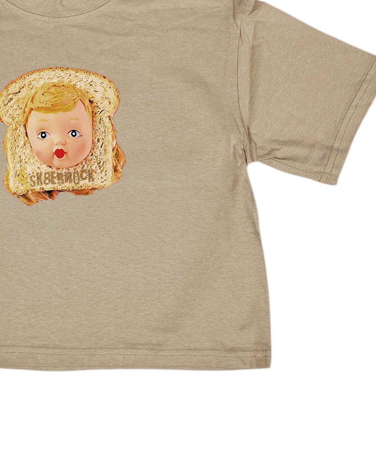 스케이터락(SK8ER ROCK) Toast Crop T-shirt ((beige))