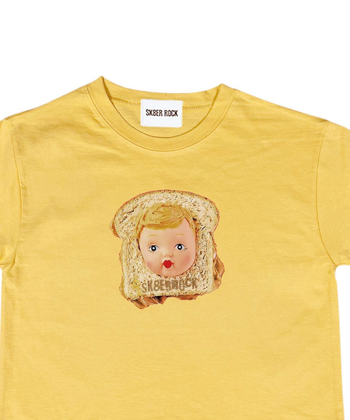 스케이터락(SK8ER ROCK) Toast Crop T-shirt ((yellow))
