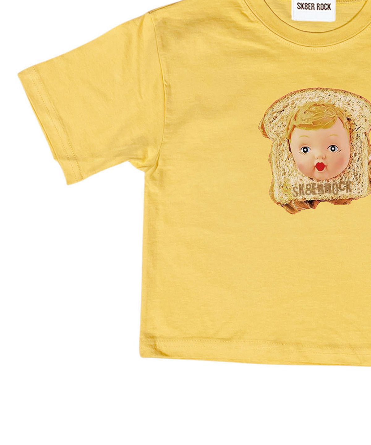 스케이터락(SK8ER ROCK) Toast Crop T-shirt ((yellow))