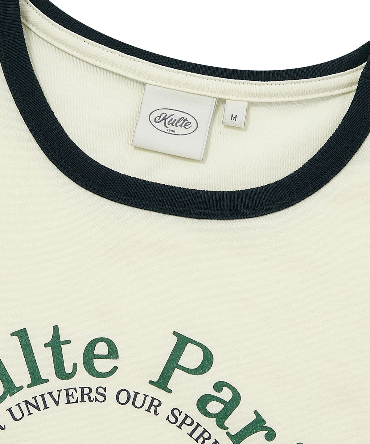 쿨트(KULTE) ROUND LANDSCAPE WOMEN RINGER T-SHIRT IVORY