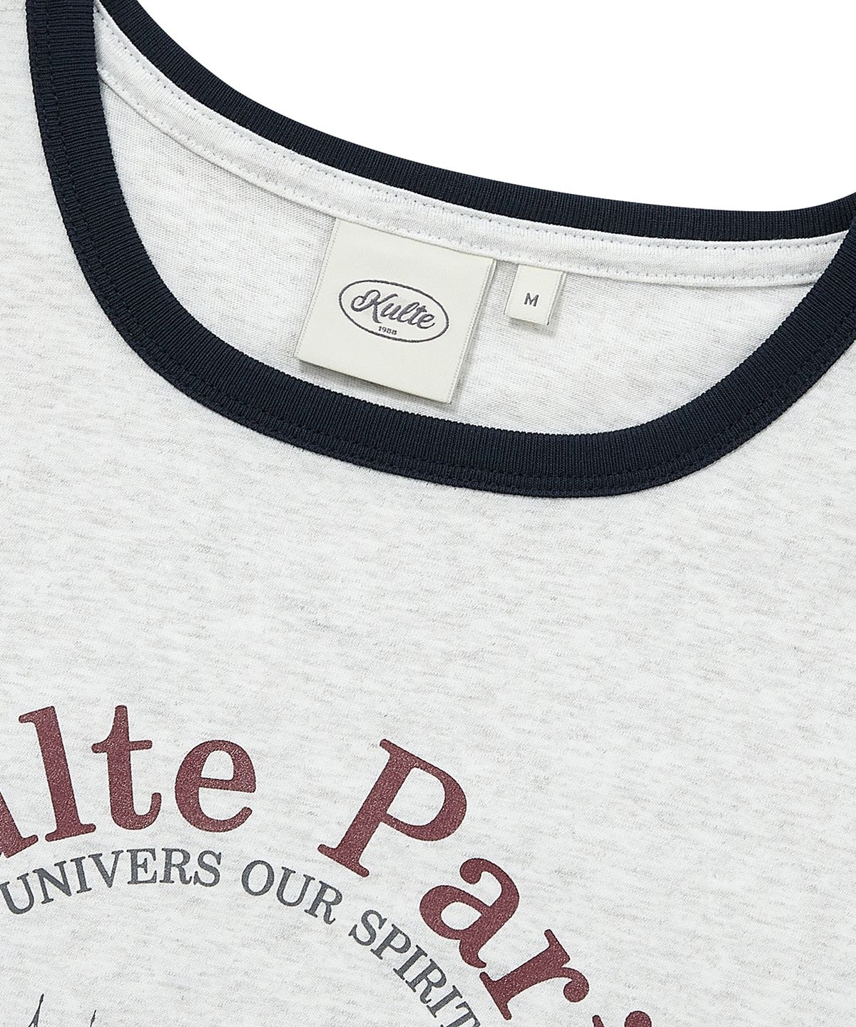 쿨트(KULTE) ROUND LANDSCAPE WOMEN RINGER T-SHIRT L.MELANGE